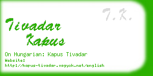 tivadar kapus business card